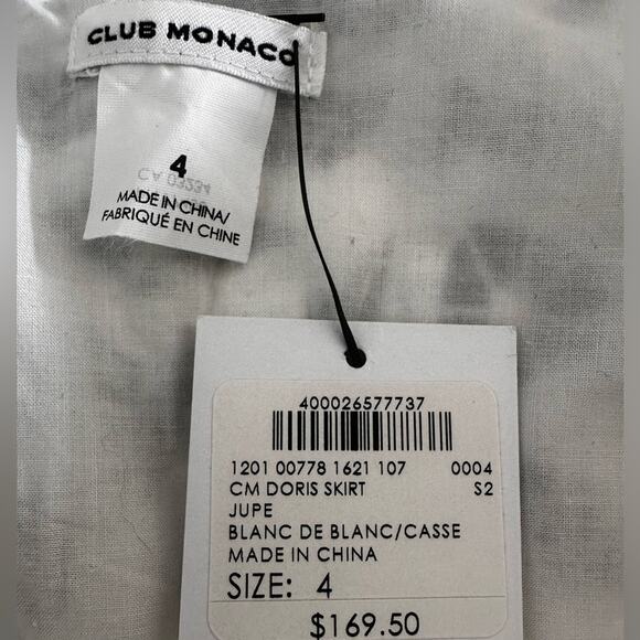 Club Monaco skirt | mini skirt white embroidered skirt baby shower resort NWT - Picture 10 of 12